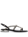 ASH PAOLO STUDDED LEATHER SANDALS