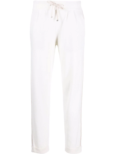 Colombo Drawstring Cashmere Trousers In Blanco