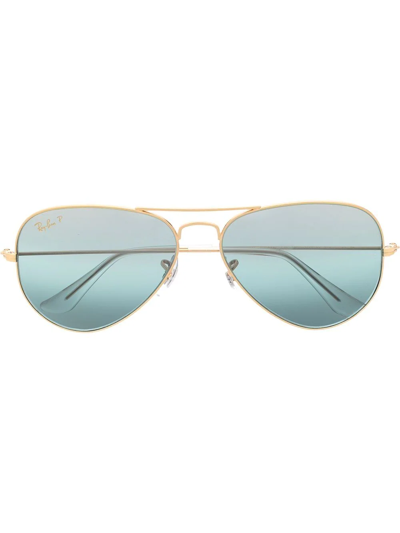 Ray Ban Aviator-frame Sunglasses In Gold
