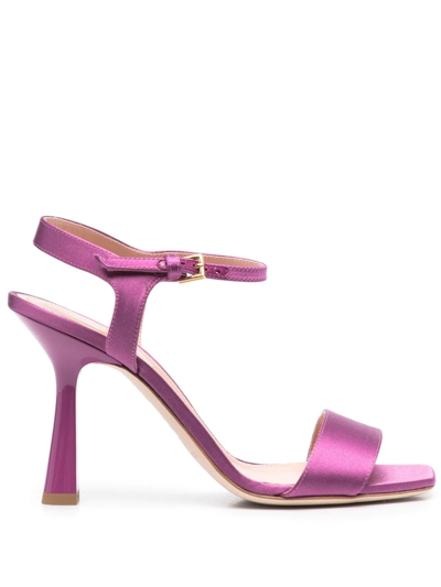 Alberta Ferretti Metallic Tapered-heel Sandals 105mm In Purple