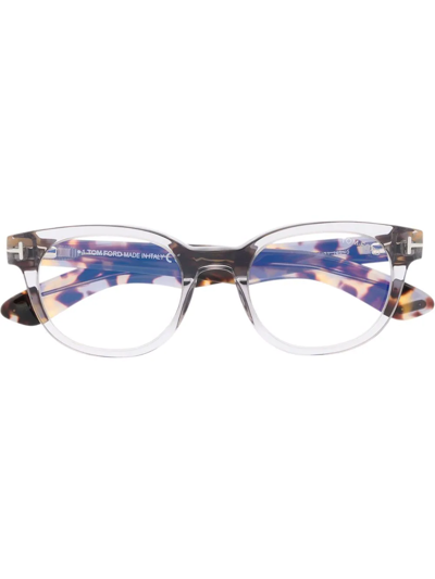 Tom Ford Tortoise Round-frame Glasses In Grau