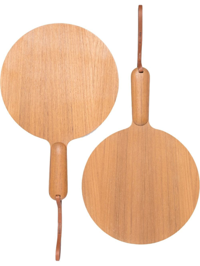 Jil Sander Wooden Table Tennis Paddles In Braun