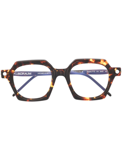 Kuboraum Tortoise Square-frame Glasses In Brown
