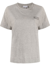 Ganni Logo Organic Cotton Jersey T-shirt In Grey