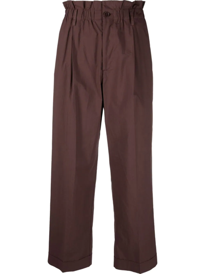 P.a.r.o.s.h Parosh High-waisted Straight-leg Trousers In Multi-colored