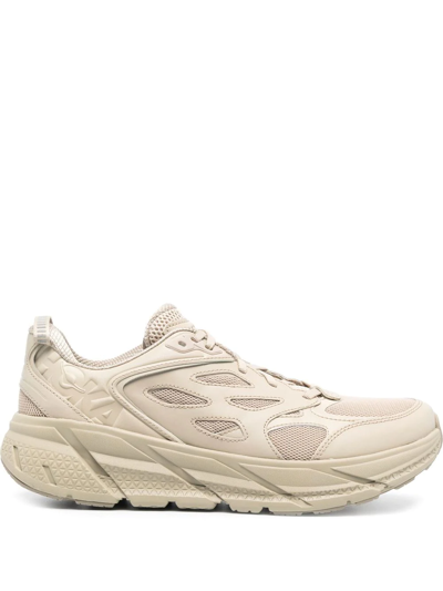 Hoka One One Clifton L Panelled Trainers In Beige