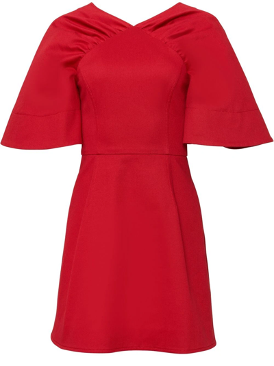 Carolina Herrera Gathered Flare-sleeve Mini Dress In Nocolor
