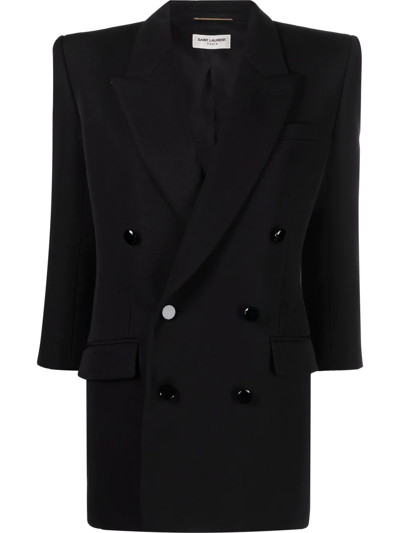 Saint Laurent Long Sleeve Tailored Blazer In Black