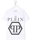 Philipp Plein Junior Logo-print Cotton T-shirt In White