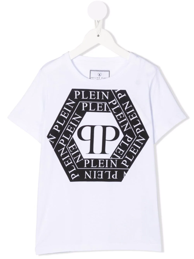 Philipp Plein Junior Teen Logo-print Cotton T-shirt In White