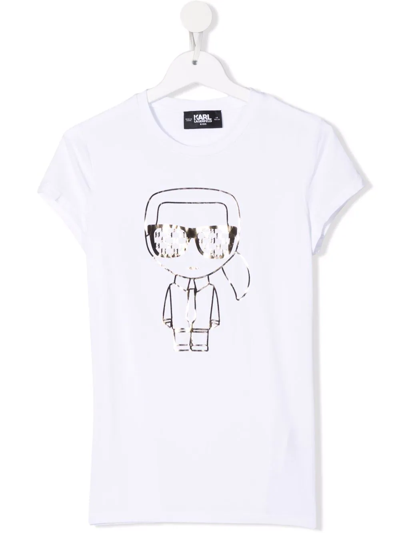 Karl Lagerfeld Kids' K/ikonik Graphic-print T-shirt In White