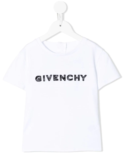 Givenchy Babies' Logo-embroidered Cotton T-shirt In White