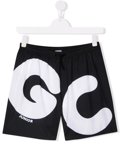 Gcds Teen Logo-print Swim Shorts In Black