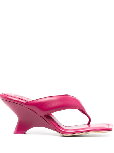 Gia Borghini Flip Flop Heeled Sandals In Pink