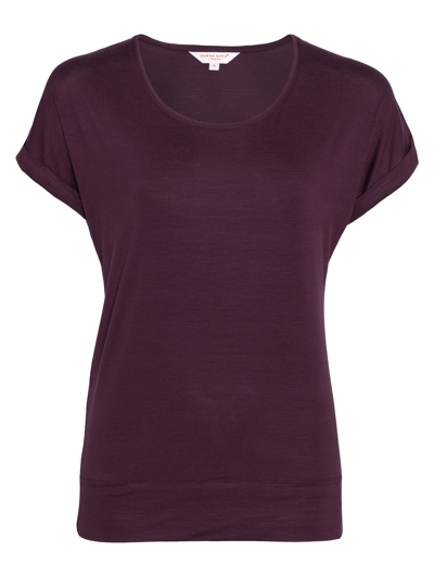 Derek Rose Women's Short Sleeve Lounge T-shirt Carla Micro Modal Plum In Wine