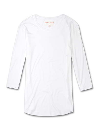 Derek Rose Women's 3/4 Sleeve T-shirt Carla Micro Modal White
