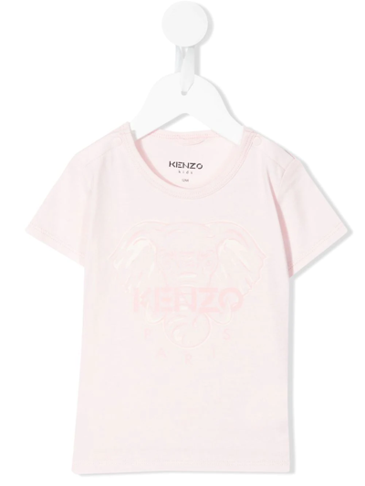 Kenzo Babies' Elephant Logo-print T-shirt In Pink