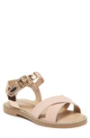 Tucker And Tate Kids' Arya Cross Strap Sandal In Blush- Rose Gold