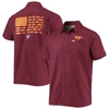 COLUMBIA COLUMBIA PFG MAROON VIRGINIA TECH HOKIES SLACK TIDE CAMP BUTTON-UP SHIRT