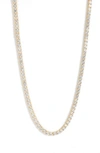 Shymi Classic Cubic Zirconia Tennis Necklace In Gold