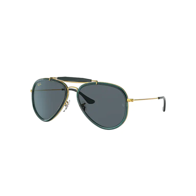 Ray Ban Outdoorsman Sunglasses Legend Gold Frame Blue Lenses 58-18
