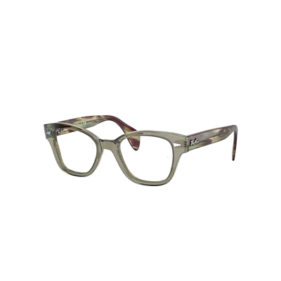 Ray Ban 880 Eyeglasses Striped Green Havana Frame Clear Lenses Polarized 52-19