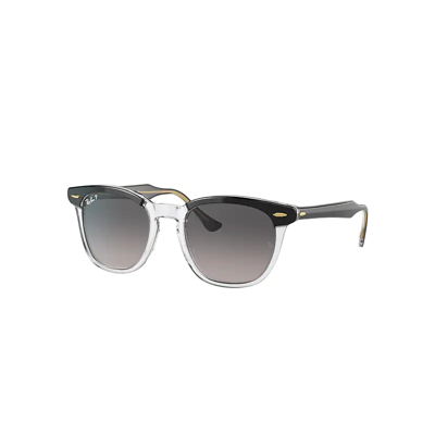 Ray Ban Hawkeye Sunglasses Black On Transparent Frame Grey Lenses Polarized 54-21
