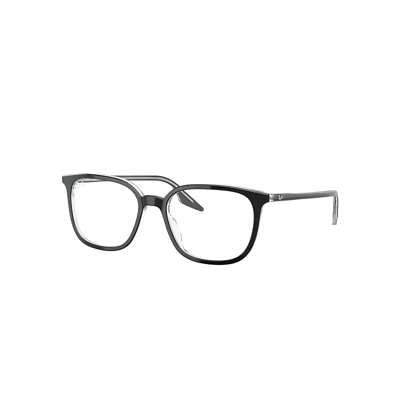 Ray Ban Rb5362 Optics Eyeglasses Black On Transparent Frame Clear Lenses Polarized 52-18