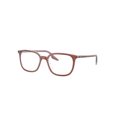Ray Ban Rb5362 Optics Eyeglasses Brown On Transparent Frame Clear Lenses Polarized 52-18