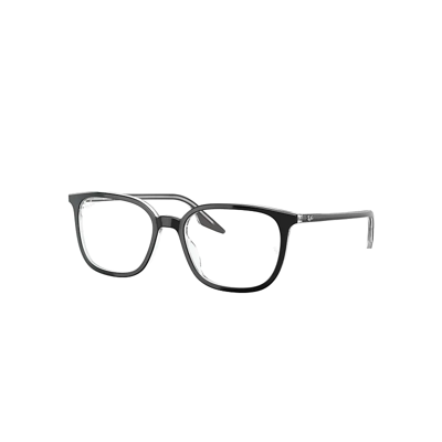 Ray Ban Rb5406 Optics Eyeglasses Black On Transparent Frame Clear Lenses Polarized 54-18
