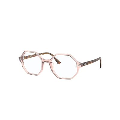 Ray Ban Britt Eyeglasses Shiny Transparent Brown Frame Clear Lenses 54-20 In Glänzendes Transparentes Braun