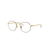 RAY BAN JACK OPTICS EYEGLASSES GOLD FRAME CLEAR LENSES POLARIZED 51-20