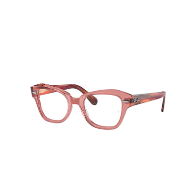 Ray Ban State Street Optics Eyeglasses Striped Pink Havana Frame Clear Lenses Polarized 48-20 In Havana Rosa Gestreift