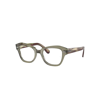 Ray Ban State Street Optics Eyeglasses Striped Green Havana Frame Clear Lenses Polarized 48-20 In Striped Green Havana