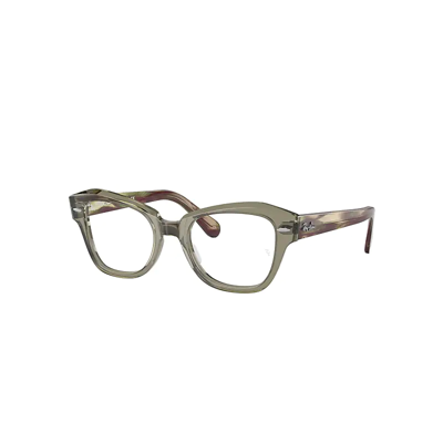 Ray Ban State Street Optics Eyeglasses Striped Green Havana Frame Clear Lenses Polarized 48-20