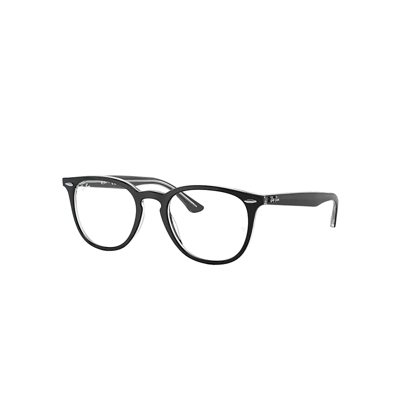 Ray Ban Rb7159 Eyeglasses Black On Transparent Frame Clear Lenses Polarized 50-20
