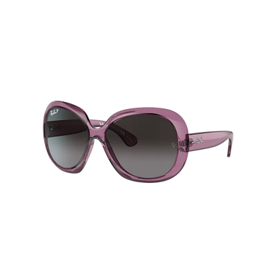 Ray Ban Jackie Ohh Ii Transparent Sunglasses Violet Frame Grey Lenses Polarized 60-14