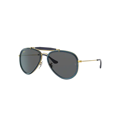 Ray Ban Outdoorsman Sunglasses Legend Gold Frame Grey Lenses 58-18