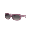 Ray Ban Jackie Ohh Transparent Sunglasses Transparent Violet Frame Grey Lenses Polarized 58-17 In Violet