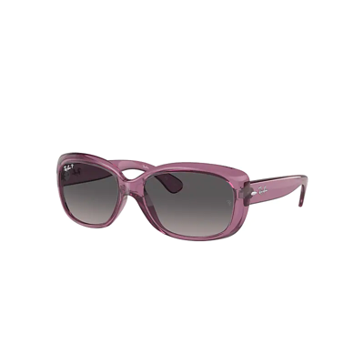 Ray Ban Jackie Ohh Transparent Sunglasses Transparent Violet Frame Grey Lenses Polarized 58-17