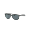 Ray Ban Unisex New Wayfarer Classic 55 Polarized Low Bridge Fit Sunglasses, Rb2132f55-p In Grey