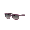 Ray Ban New Wayfarer Classic Sunglasses Violet On Transparent Violet Frame Grey Lenses Polarized 55-18 In Violet On Transparent Violet