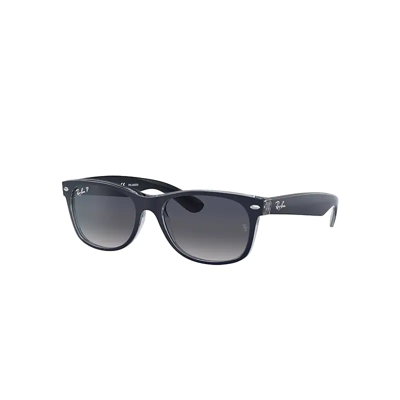 Ray Ban New Wayfarer Classic Sunglasses Matte Blue On Transparent Blue Frame Blue Lenses Polarized 52-18