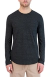 Goodlife Tri-blend Long Sleeve Scallop Crew T-shirt In Black