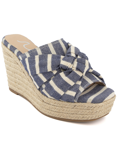 Sugar Harlem Womens Knot Front Canvas Espadrilles In Blue