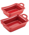 Rachael Ray Ceramics Rectangular Au Gratin Set, 2-piece In Red