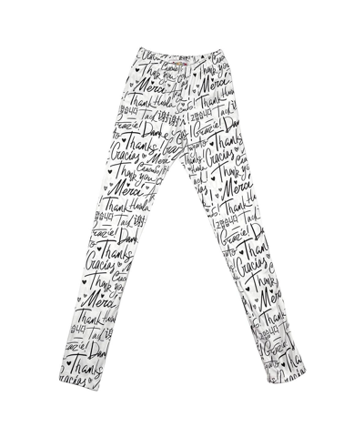 Mixed Up Clothing Toddler Girls Thank You Graphic Leggings In White