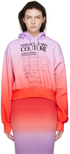 Versace Jeans Couture Gradient-effect Certification Hoodie In Eor9 Pink + Orange