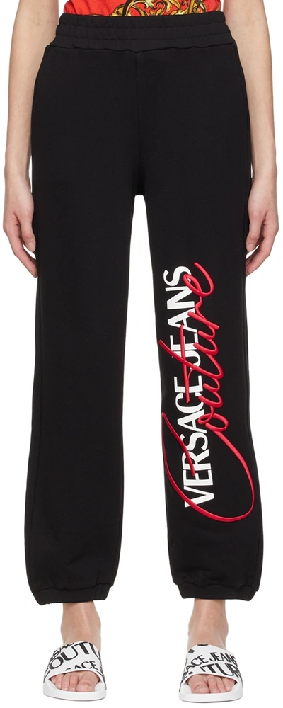 Versace Jeans Couture Black Cotton Lounge Pants In E899 Black