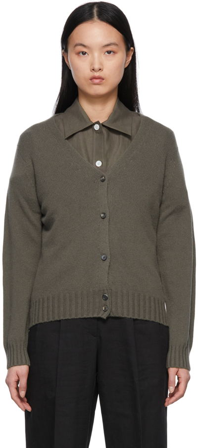 Margaret Howell Grey Cashmere Cardigan In Gorse